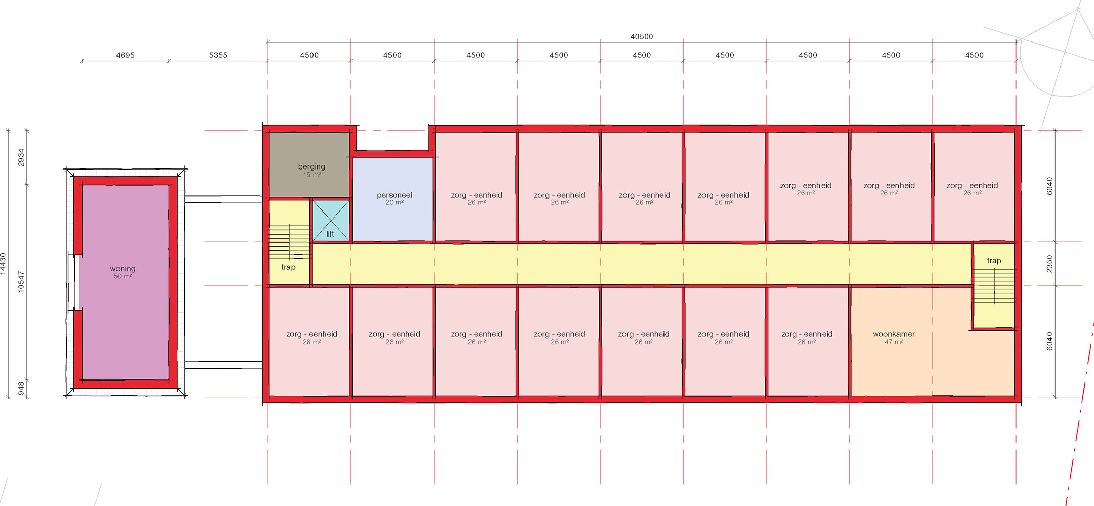 Broekhuizen Meppel zorgboerderij plattegrond eerste verdieping