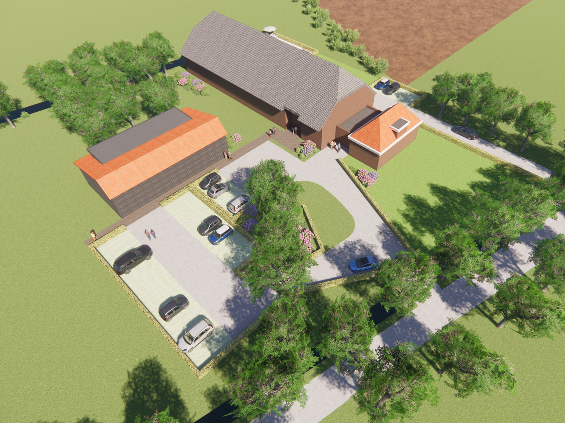 Broekhuizen Meppel zorgboerderij vogelvlucht